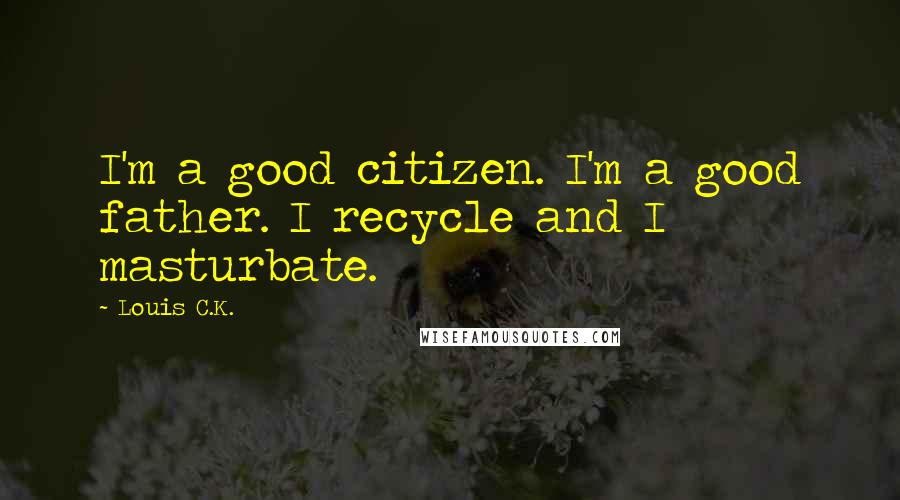 Louis C.K. Quotes: I'm a good citizen. I'm a good father. I recycle and I masturbate.