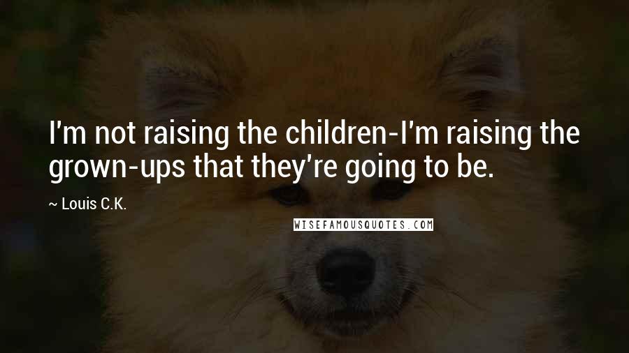 Louis C.K. Quotes: I'm not raising the children-I'm raising the grown-ups that they're going to be.