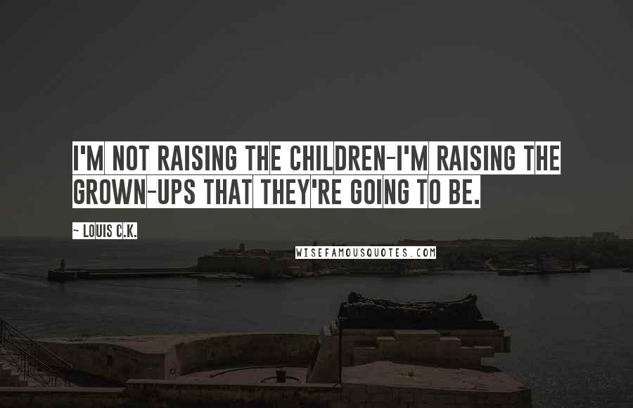 Louis C.K. Quotes: I'm not raising the children-I'm raising the grown-ups that they're going to be.