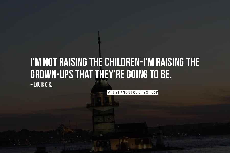 Louis C.K. Quotes: I'm not raising the children-I'm raising the grown-ups that they're going to be.