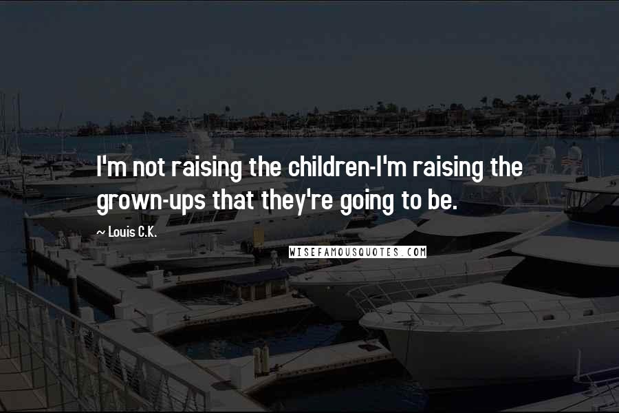 Louis C.K. Quotes: I'm not raising the children-I'm raising the grown-ups that they're going to be.