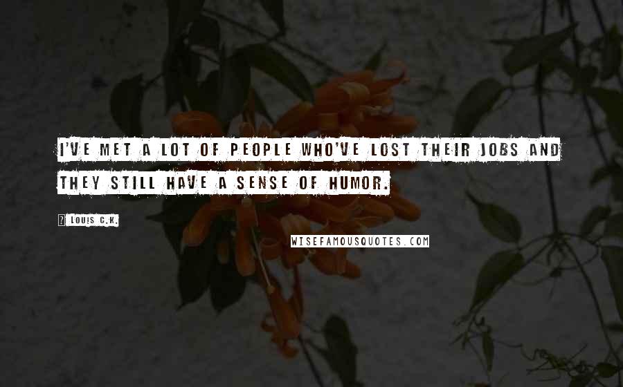 Louis C.K. Quotes: I've met a lot of people who've lost their jobs and they still have a sense of humor.