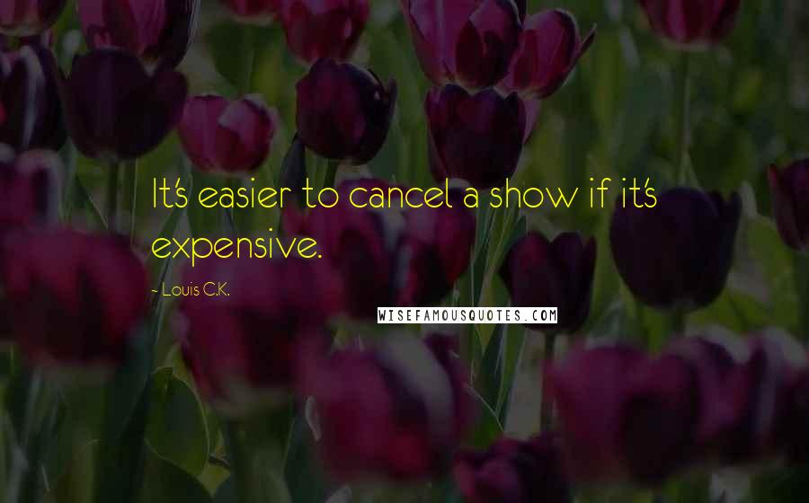 Louis C.K. Quotes: It's easier to cancel a show if it's expensive.
