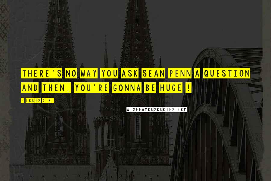 Louis C.K. Quotes: There's no way you ask Sean Penn a question and then, you're gonna be HUGE !