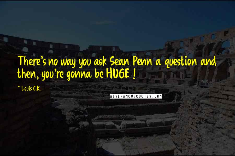 Louis C.K. Quotes: There's no way you ask Sean Penn a question and then, you're gonna be HUGE !