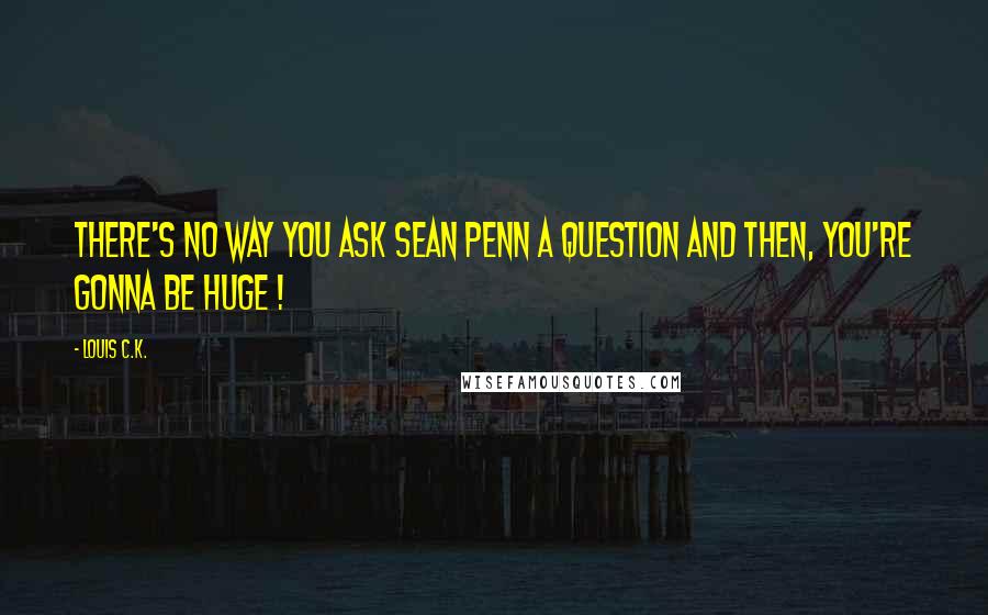 Louis C.K. Quotes: There's no way you ask Sean Penn a question and then, you're gonna be HUGE !