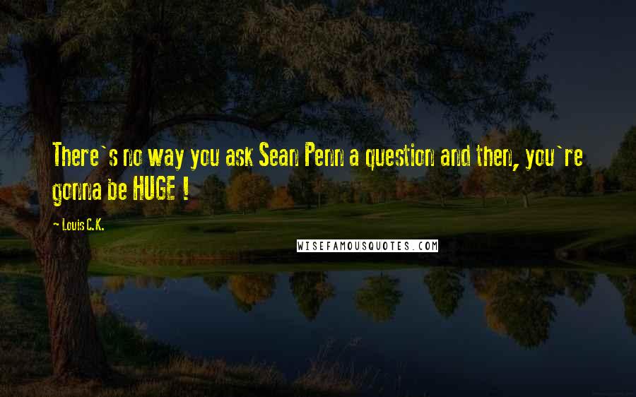 Louis C.K. Quotes: There's no way you ask Sean Penn a question and then, you're gonna be HUGE !
