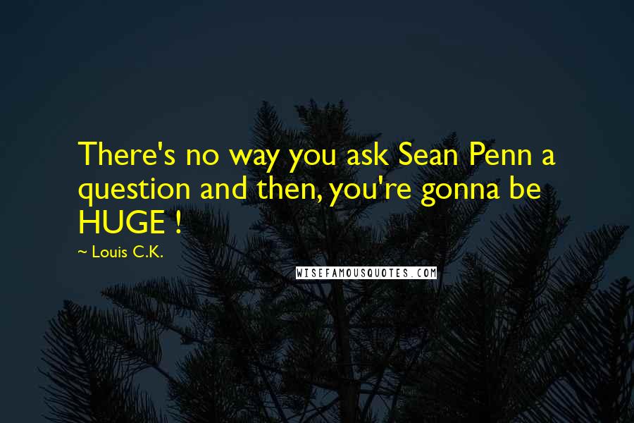 Louis C.K. Quotes: There's no way you ask Sean Penn a question and then, you're gonna be HUGE !