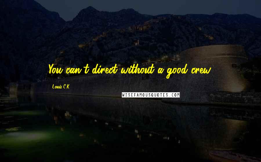 Louis C.K. Quotes: You can't direct without a good crew.