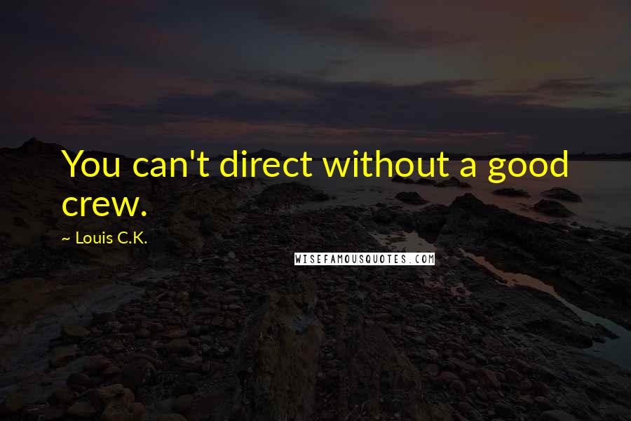 Louis C.K. Quotes: You can't direct without a good crew.