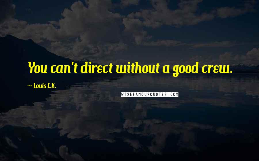 Louis C.K. Quotes: You can't direct without a good crew.