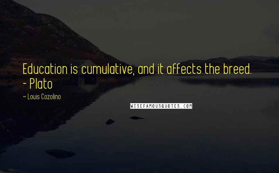 Louis Cozolino Quotes: Education is cumulative, and it affects the breed.  - Plato