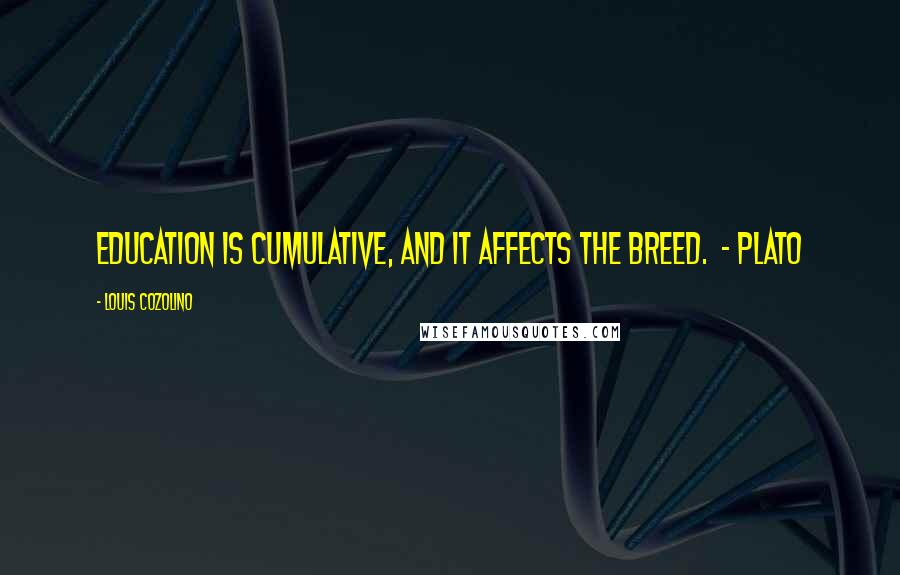 Louis Cozolino Quotes: Education is cumulative, and it affects the breed. - Plato