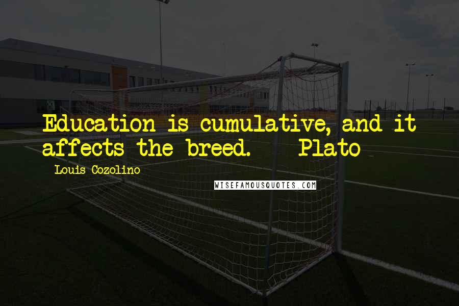 Louis Cozolino Quotes: Education is cumulative, and it affects the breed.  - Plato