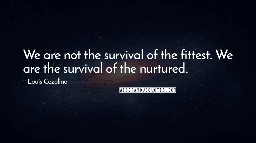 Louis Cozolino Quotes: We are not the survival of the fittest. We are the survival of the nurtured.