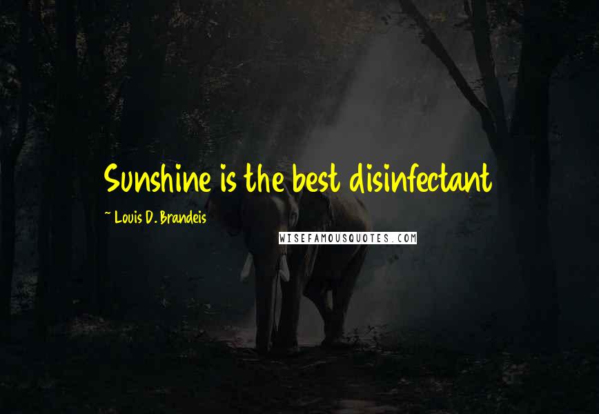 Louis D. Brandeis Quotes: Sunshine is the best disinfectant