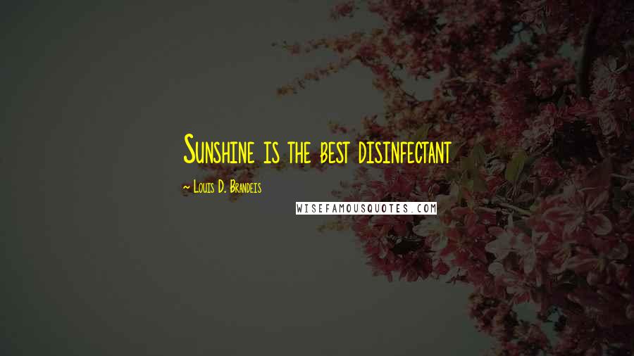 Louis D. Brandeis Quotes: Sunshine is the best disinfectant