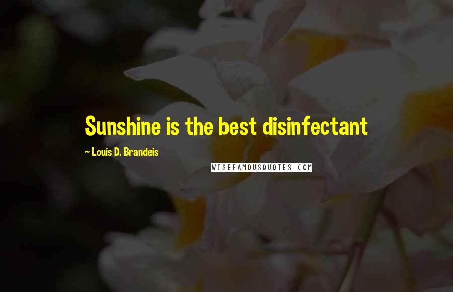 Louis D. Brandeis Quotes: Sunshine is the best disinfectant