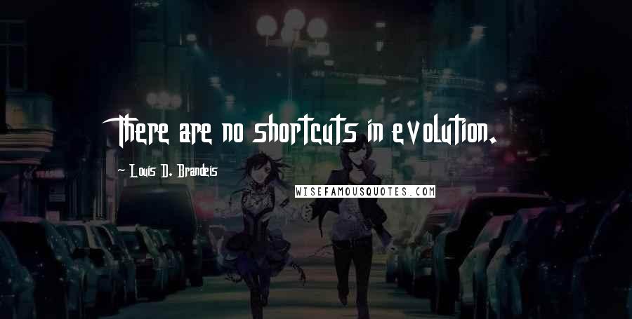 Louis D. Brandeis Quotes: There are no shortcuts in evolution.