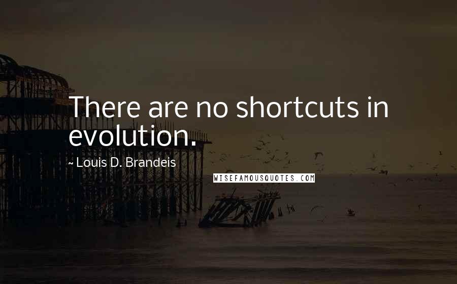 Louis D. Brandeis Quotes: There are no shortcuts in evolution.