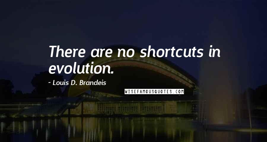 Louis D. Brandeis Quotes: There are no shortcuts in evolution.