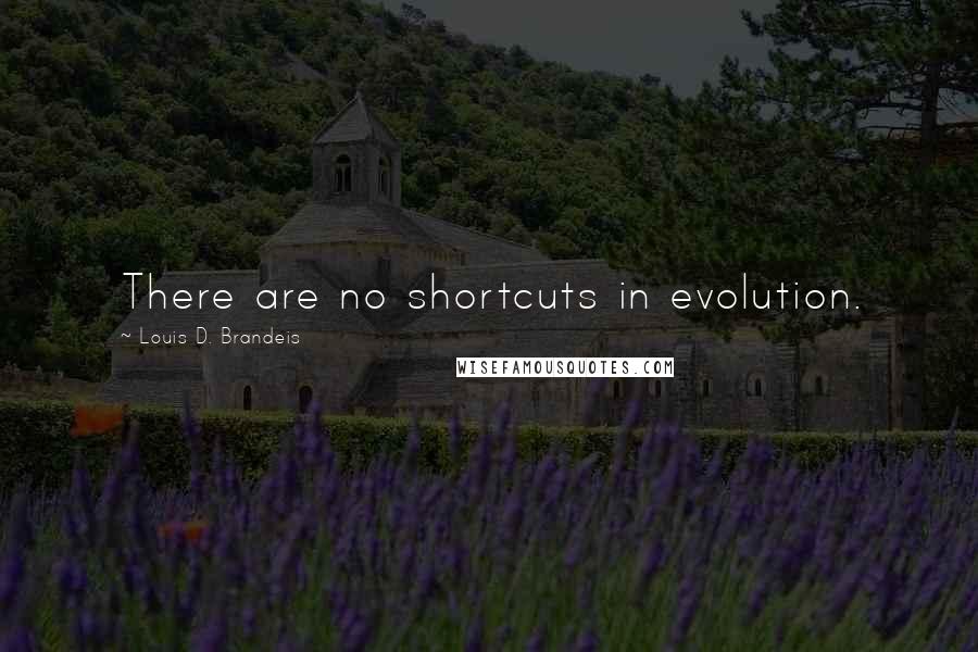 Louis D. Brandeis Quotes: There are no shortcuts in evolution.