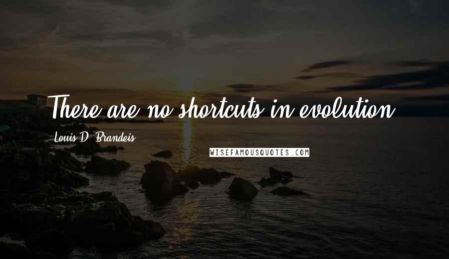 Louis D. Brandeis Quotes: There are no shortcuts in evolution.