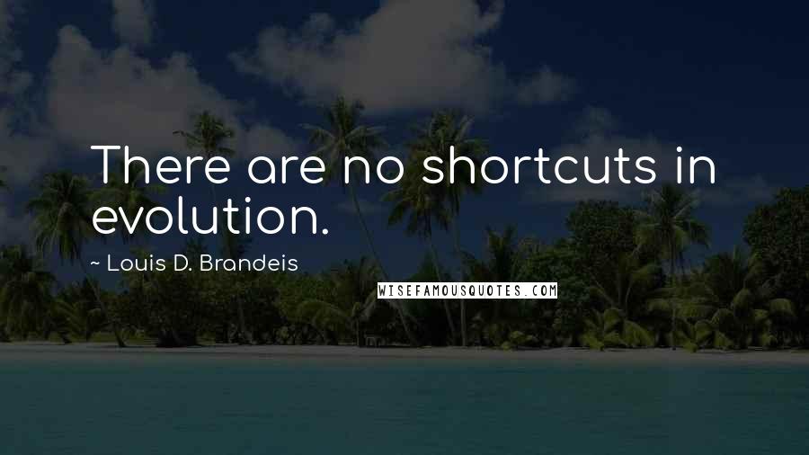 Louis D. Brandeis Quotes: There are no shortcuts in evolution.