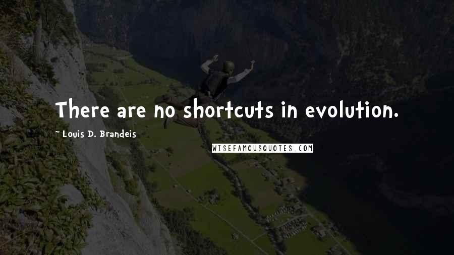 Louis D. Brandeis Quotes: There are no shortcuts in evolution.