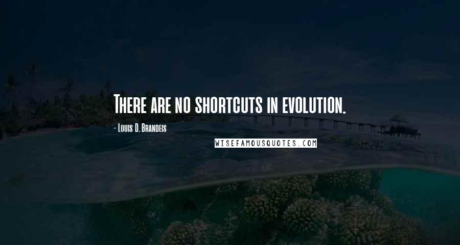 Louis D. Brandeis Quotes: There are no shortcuts in evolution.