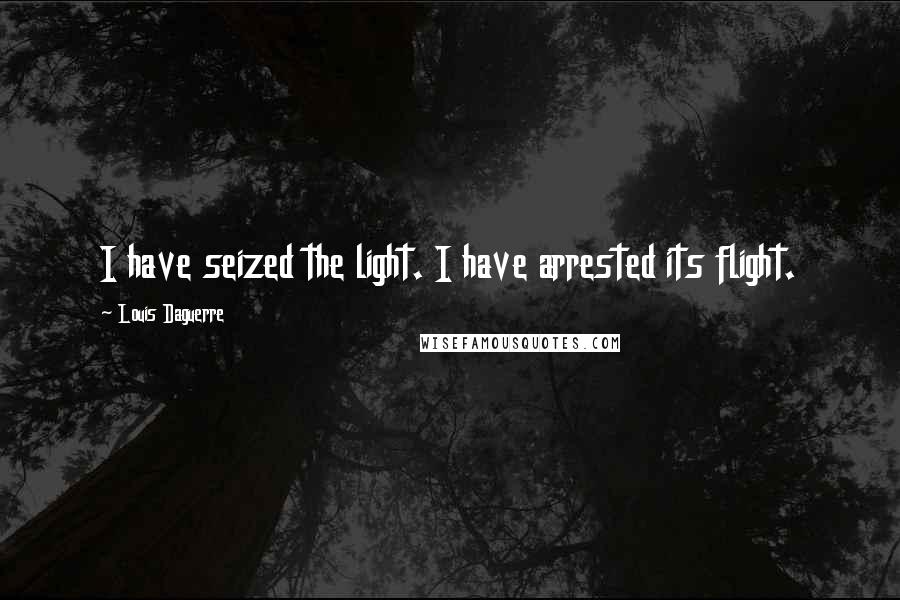 Louis Daguerre Quotes: I have seized the light. I have arrested its flight.