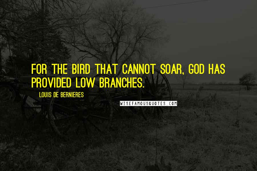 Louis De Bernieres Quotes: For the bird that cannot soar, God has provided low branches.