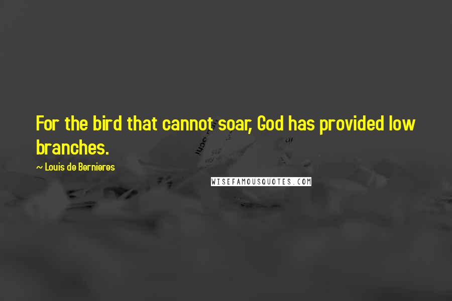 Louis De Bernieres Quotes: For the bird that cannot soar, God has provided low branches.