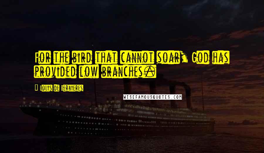 Louis De Bernieres Quotes: For the bird that cannot soar, God has provided low branches.