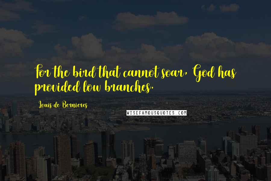 Louis De Bernieres Quotes: For the bird that cannot soar, God has provided low branches.