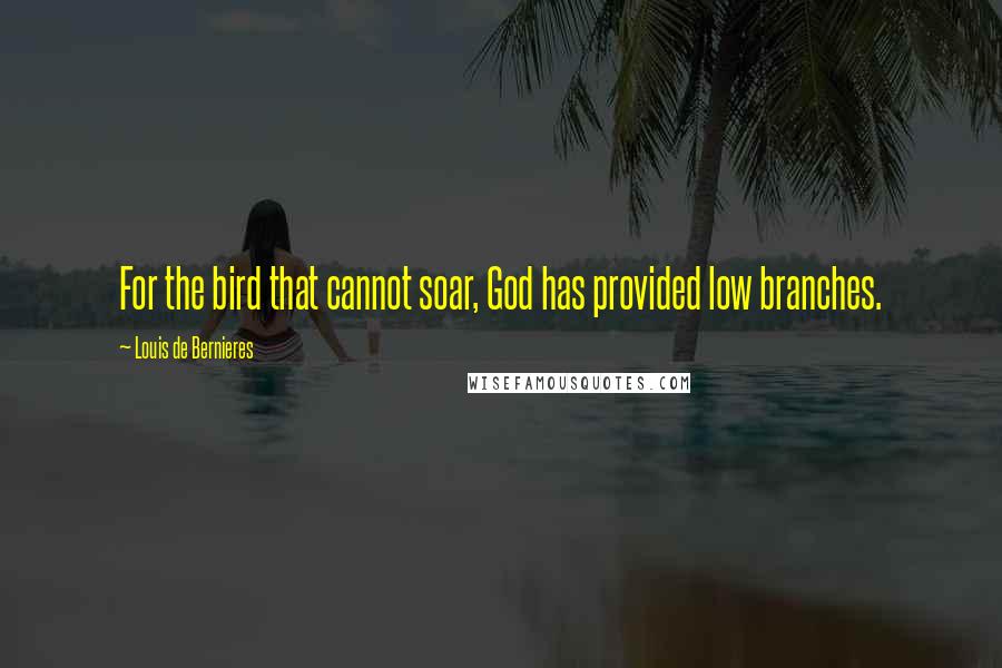 Louis De Bernieres Quotes: For the bird that cannot soar, God has provided low branches.