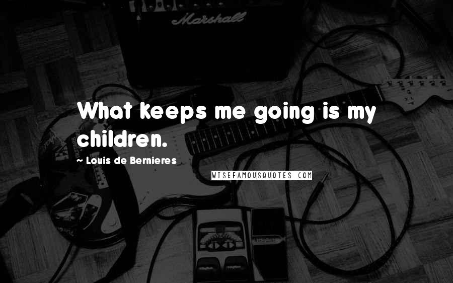 Louis De Bernieres Quotes: What keeps me going is my children.