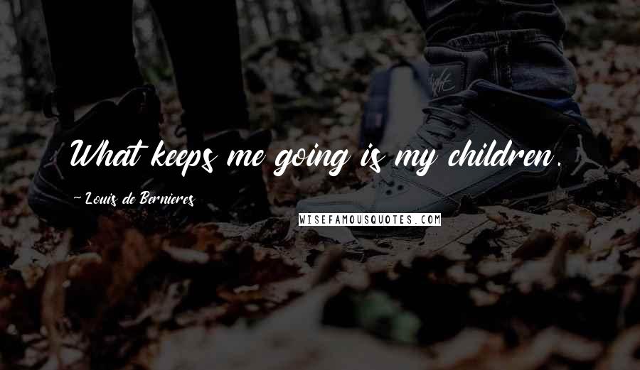 Louis De Bernieres Quotes: What keeps me going is my children.