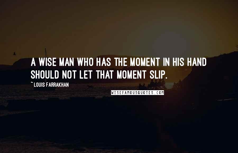 Louis Farrakhan Quotes: A wise man who has the moment in his hand should not let that moment slip.