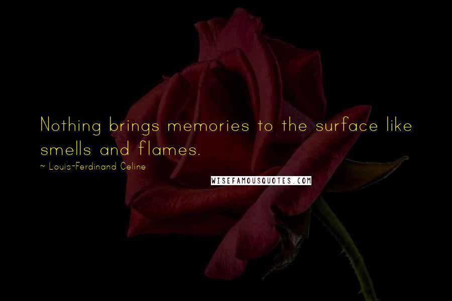 Louis-Ferdinand Celine Quotes: Nothing brings memories to the surface like smells and flames.