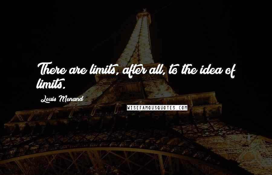 Louis Menand Quotes: There are limits, after all, to the idea of limits.