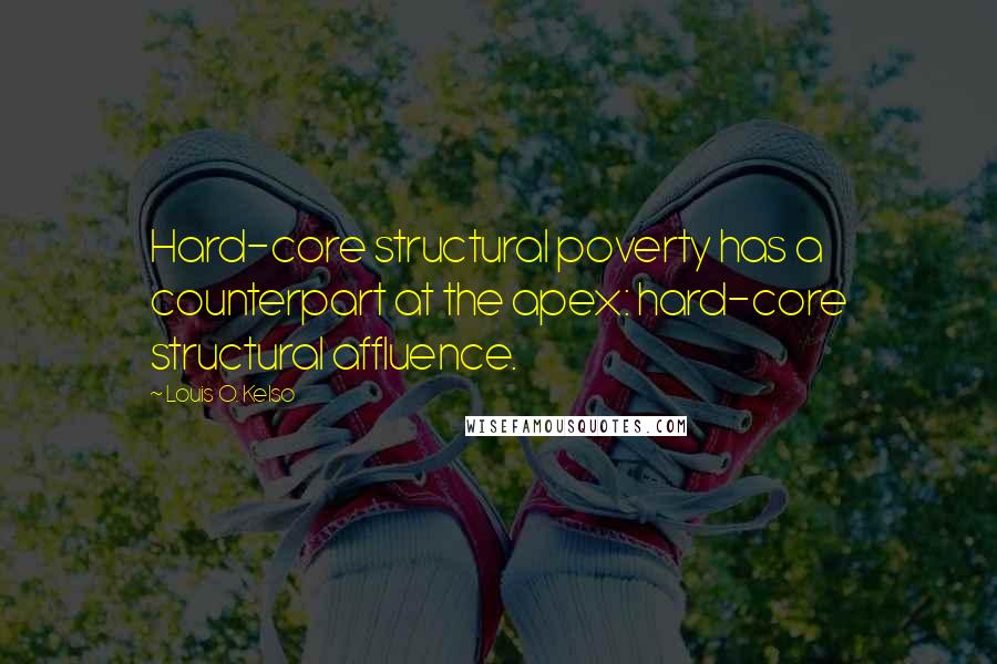 Louis O. Kelso Quotes: Hard-core structural poverty has a counterpart at the apex: hard-core structural affluence.