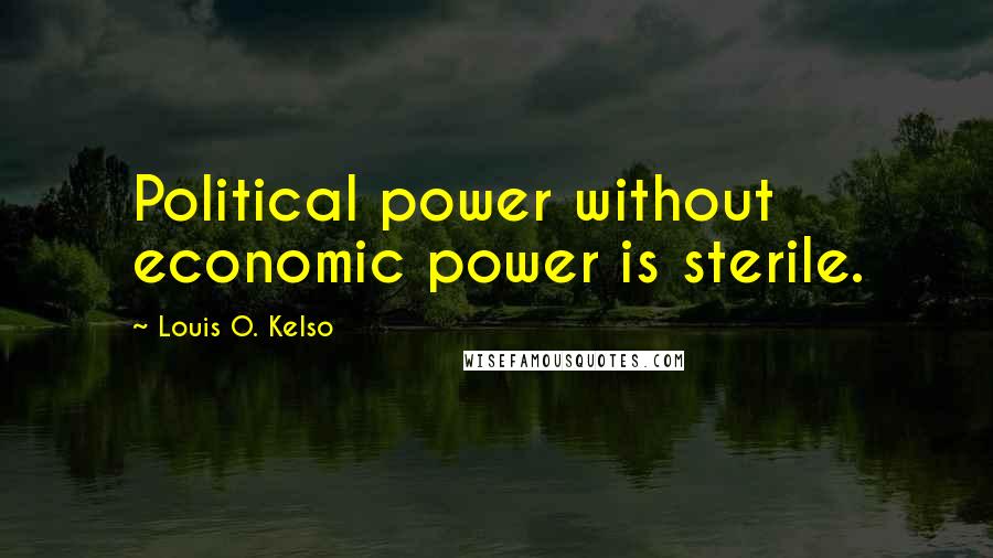 Louis O. Kelso Quotes: Political power without economic power is sterile.