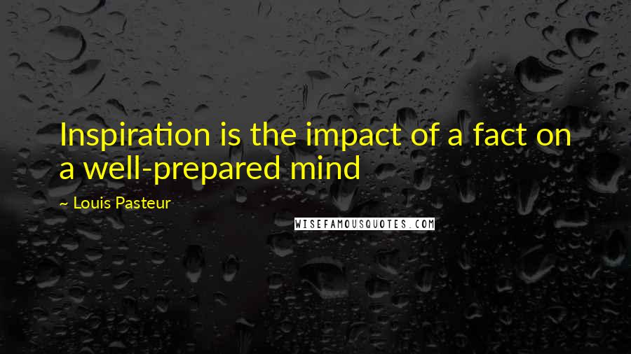 Louis Pasteur Quotes: Inspiration is the impact of a fact on a well-prepared mind