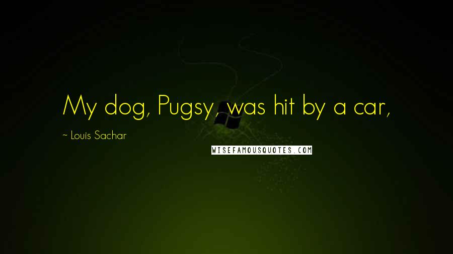 Louis Sachar Quotes: My dog, Pugsy, was hit by a car,