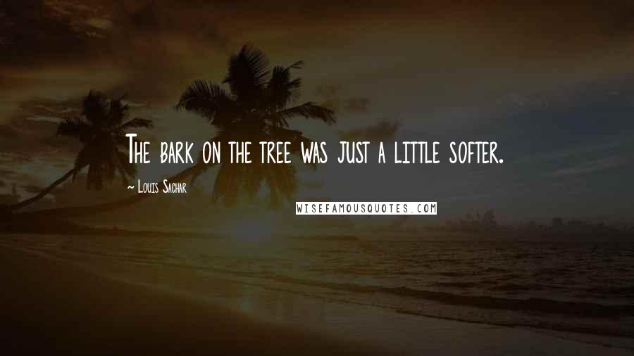 Louis Sachar Quotes: The bark on the tree was just a little softer.