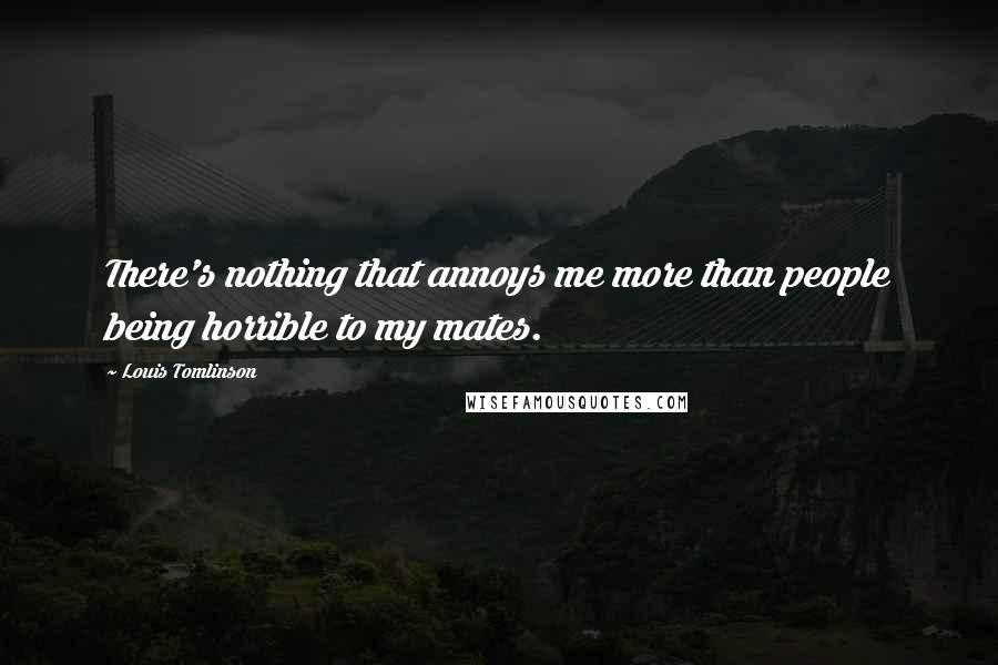 Louis Tomlinson Quotes: There's nothing that annoys me more than people being horrible to my mates.