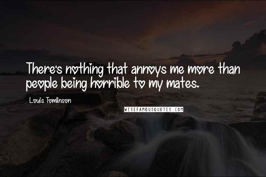 Louis Tomlinson Quotes: There's nothing that annoys me more than people being horrible to my mates.