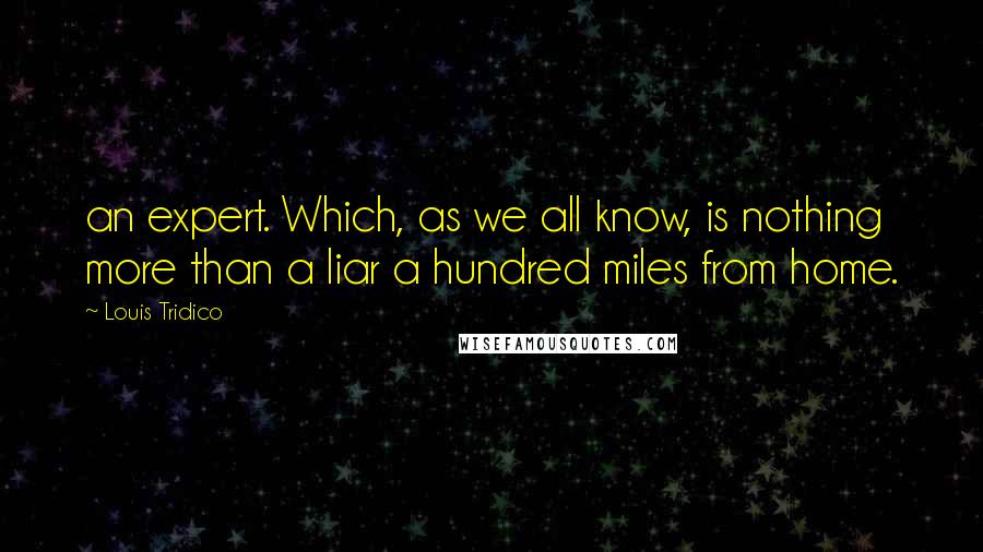 Louis Tridico Quotes: an expert. Which, as we all know, is nothing more than a liar a hundred miles from home.