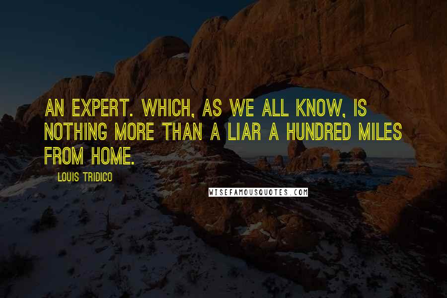 Louis Tridico Quotes: an expert. Which, as we all know, is nothing more than a liar a hundred miles from home.